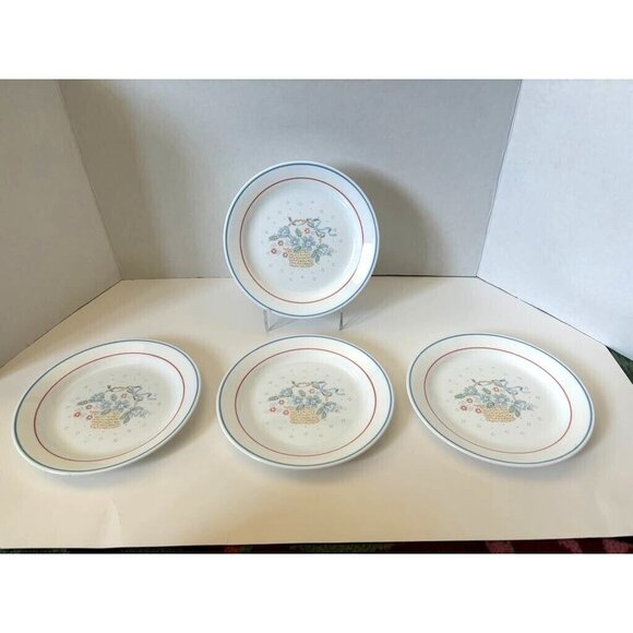 CORELLE Country Cottage Salad Dessert Plates 7 1/4" Set of 4 Corning Ware USA - Picture 1 of 5